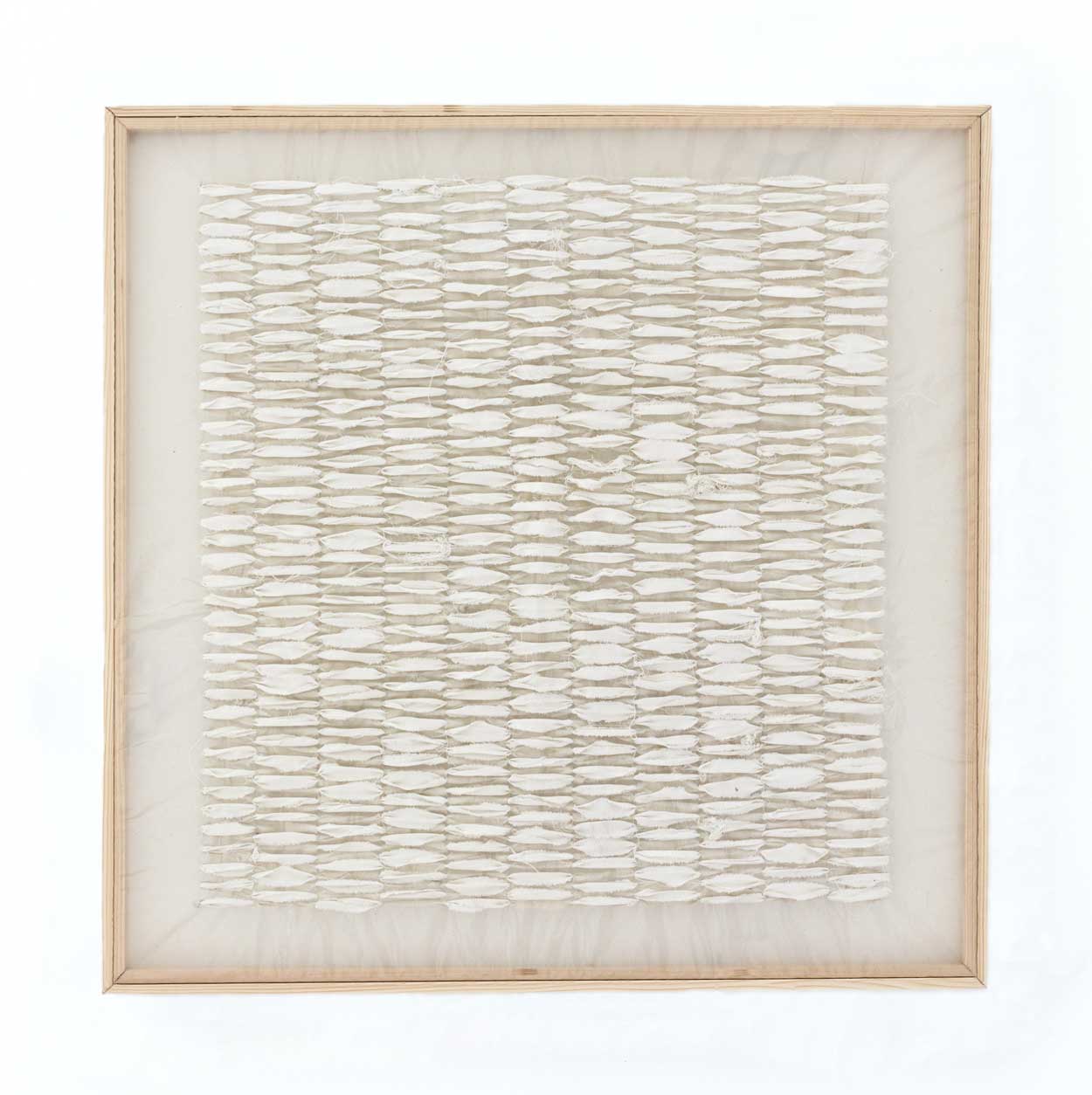 Contemplum series. Plastic, thread, wood. 60 x 60cm, 2020