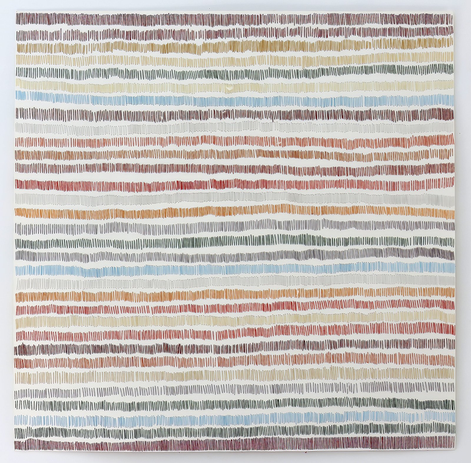 Automn. Seasons series. Paper and cotton thread, 2026, 60 x 60 cm. Artwork by Karen Meersohn