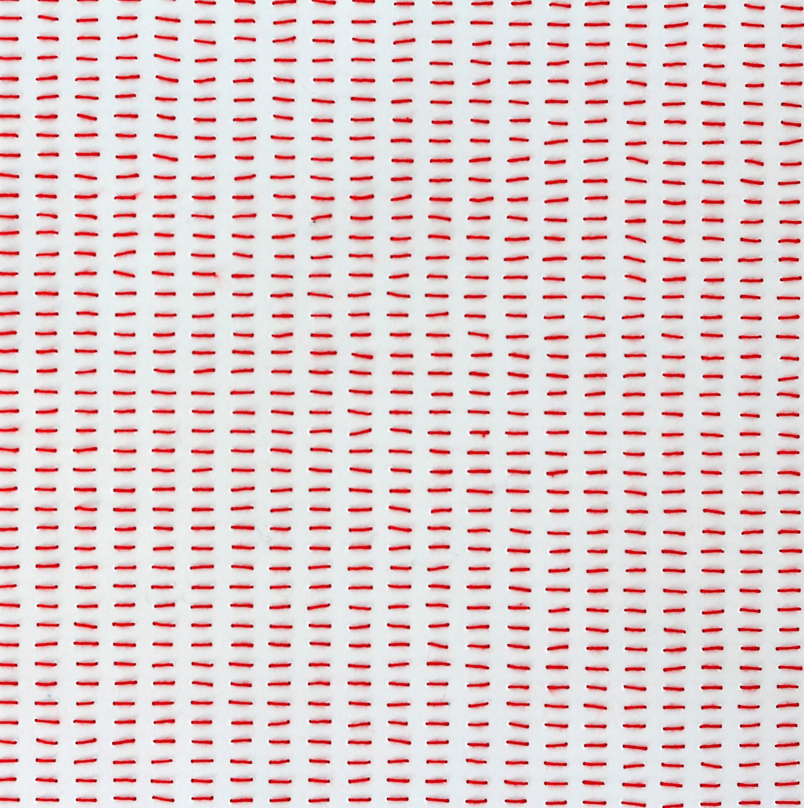 Carré Rouge, Time Fields Series, bamboo paper and sashiko cotton thread, 2025, 60 x 60 cm.