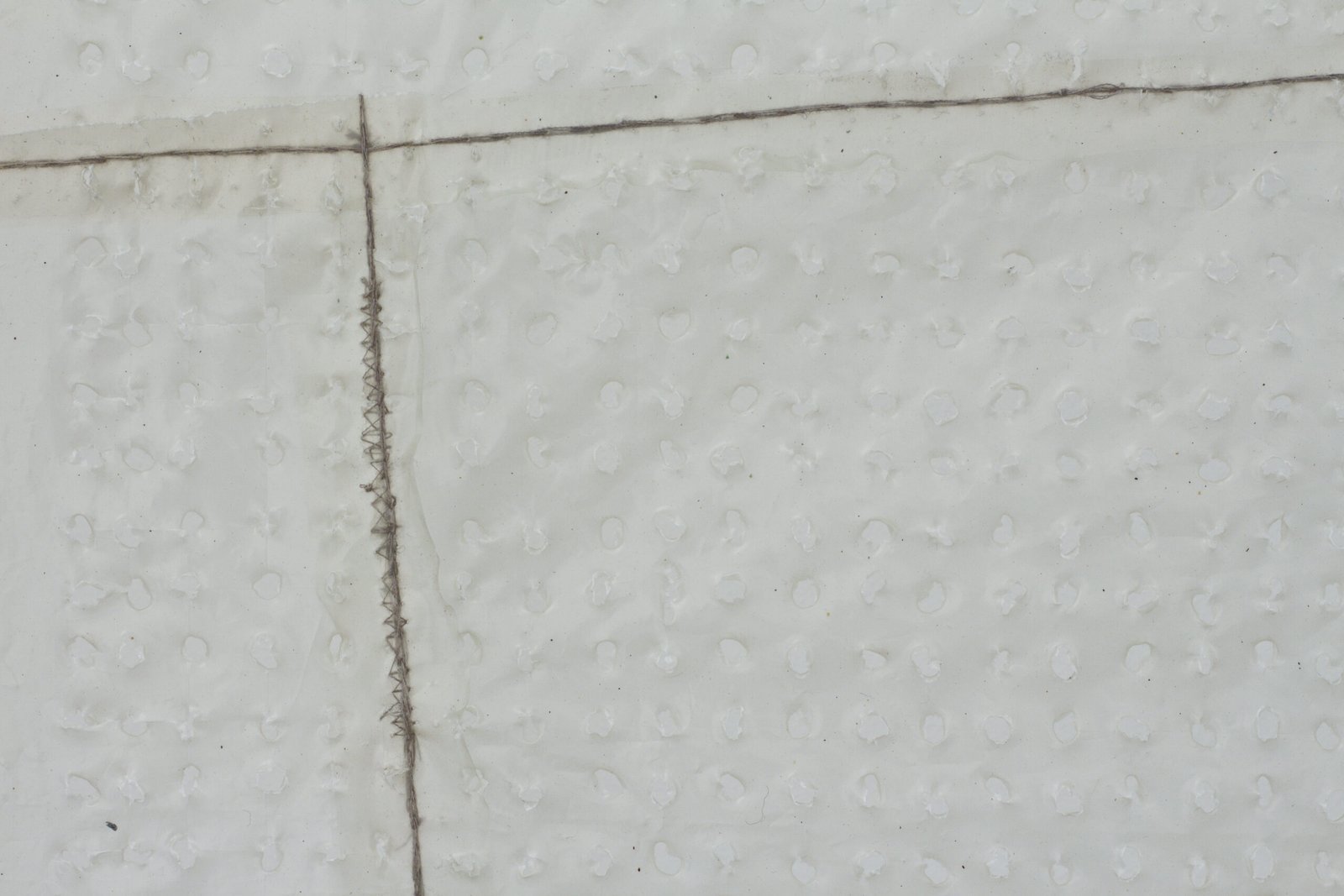 Penelope or the contemplation of absence series. Plastic, thread, wood. 60 x 60cm, 2020