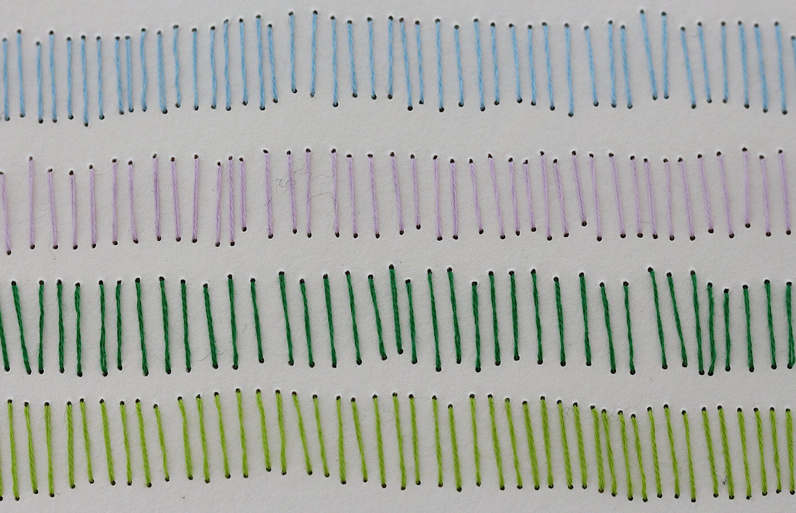 Spring, detail. Seasons series. Paper and cotton thread, 2026, 60 x 60 cm. Artwork by Karen Meersohn