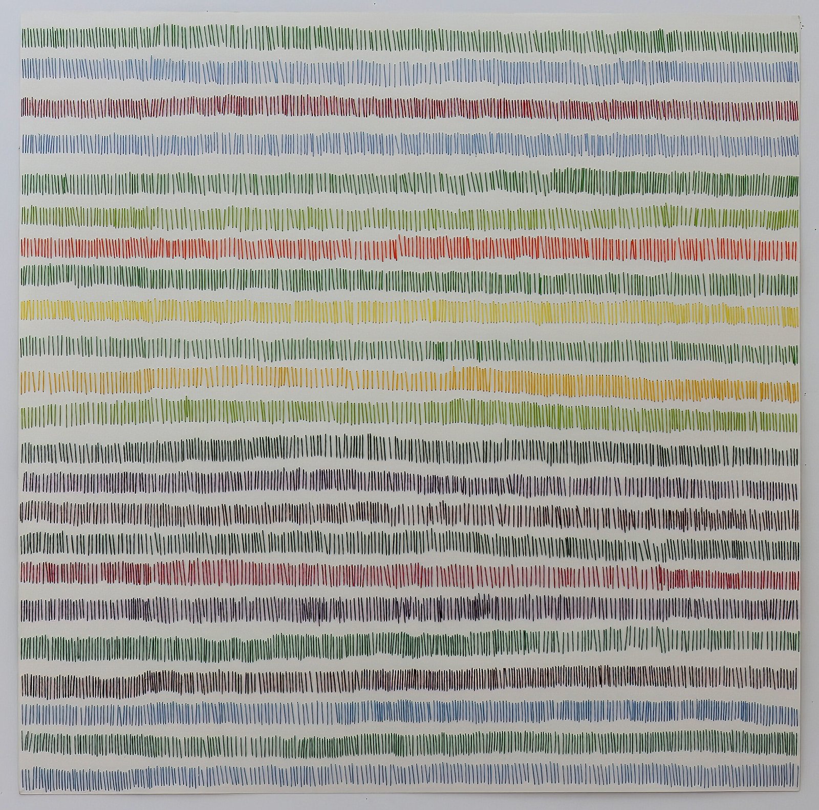 Summer. Seasons series. Paper and cotton thread, 2026, 60 x 60 cm. Artwork by Karen Meersohn